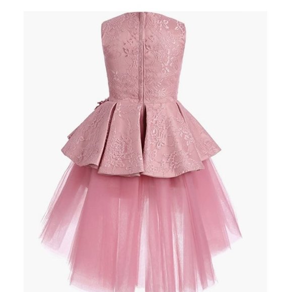 Lovely Vintage Lace Applique Short Dream Flower Girls Dress Size 12 Worn Once - Picture 3 of 7